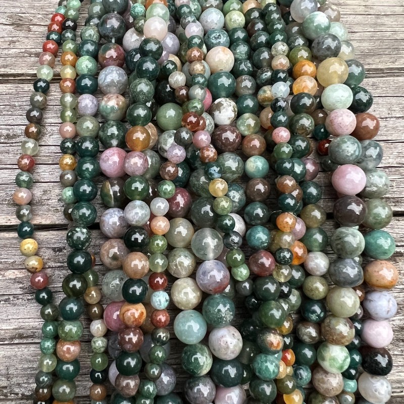 Echte Indischer Achat 4 6 8 10mm Perlen 38cm Strang NatüRliche Lose Perlen