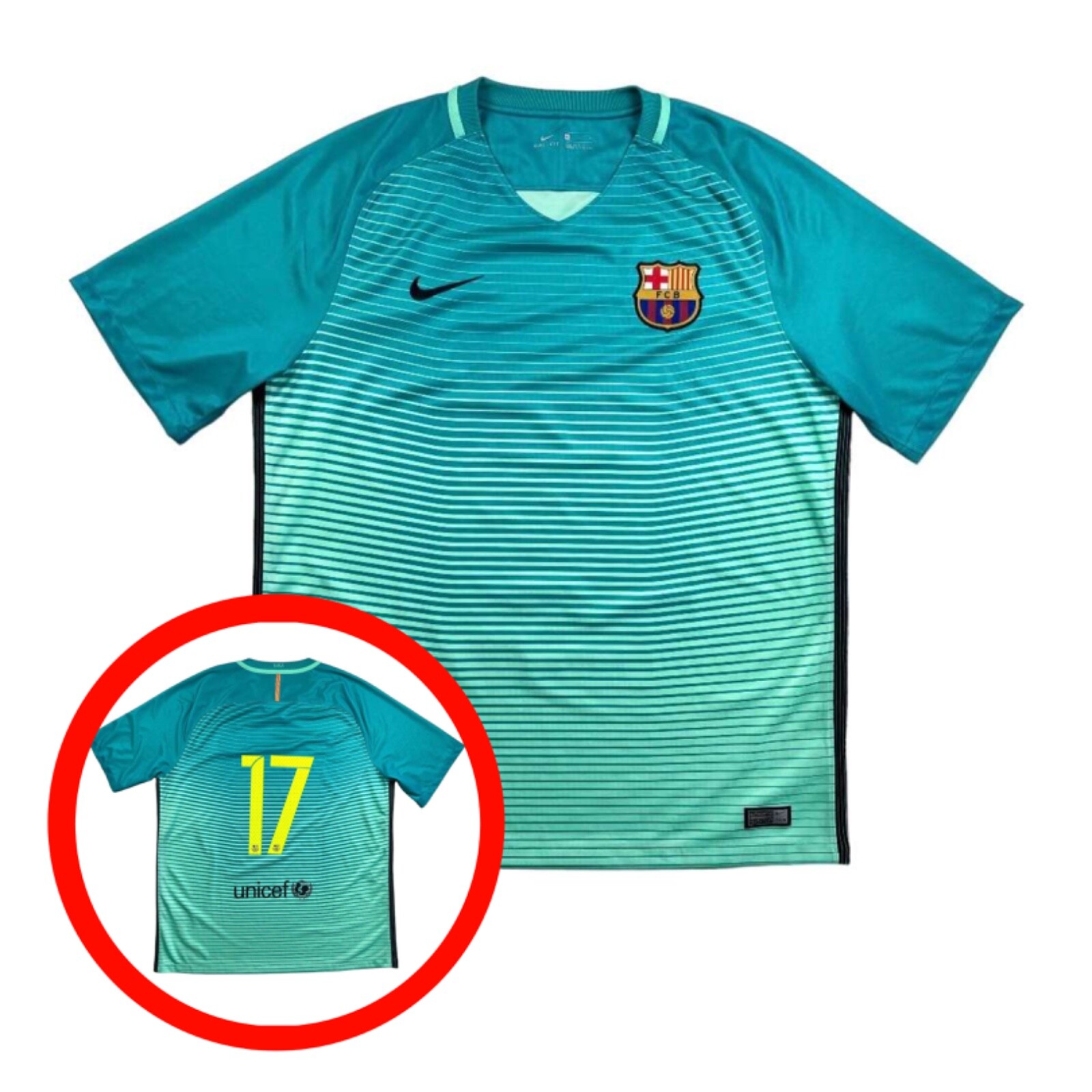 Barcelona FC 2016/17 Nike Third Football Shirt XL Spain