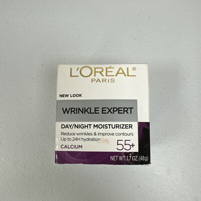 L'Oreal Wrinkle Expert 55+ Day/Night Moisturizer w-Calcium 1.7oz New in Box