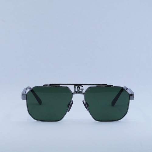 Pre-owned Dolce & Gabbana Dg2294 04/71 Grey/dark Green 59-15-145 Sunglasses