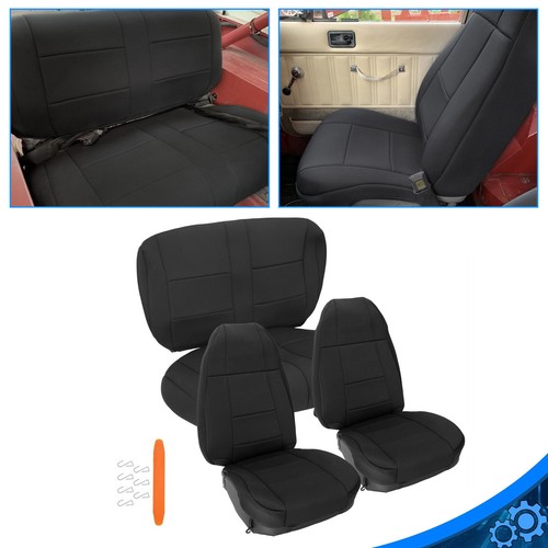 Черный Чехол для переднего заднего сиденья Полный комплект для Jeep Wrangler YJ 4WD 1991-1995 годов выпуска из неопрена