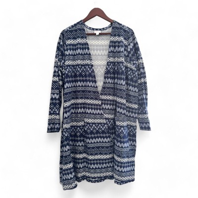 NWT Lularoe Caroline Cardigan Sweater in Blue & White 2XL