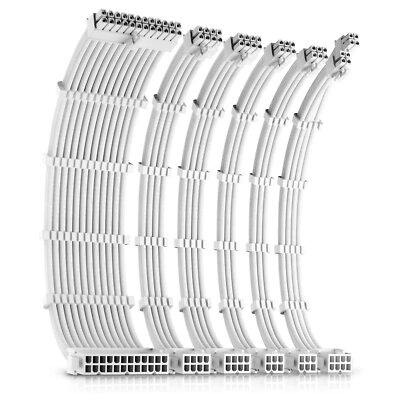 PSU Cables Cable Extension PC 16 AWG 24pin ATX  4+4pin White (4+4) EPSx1