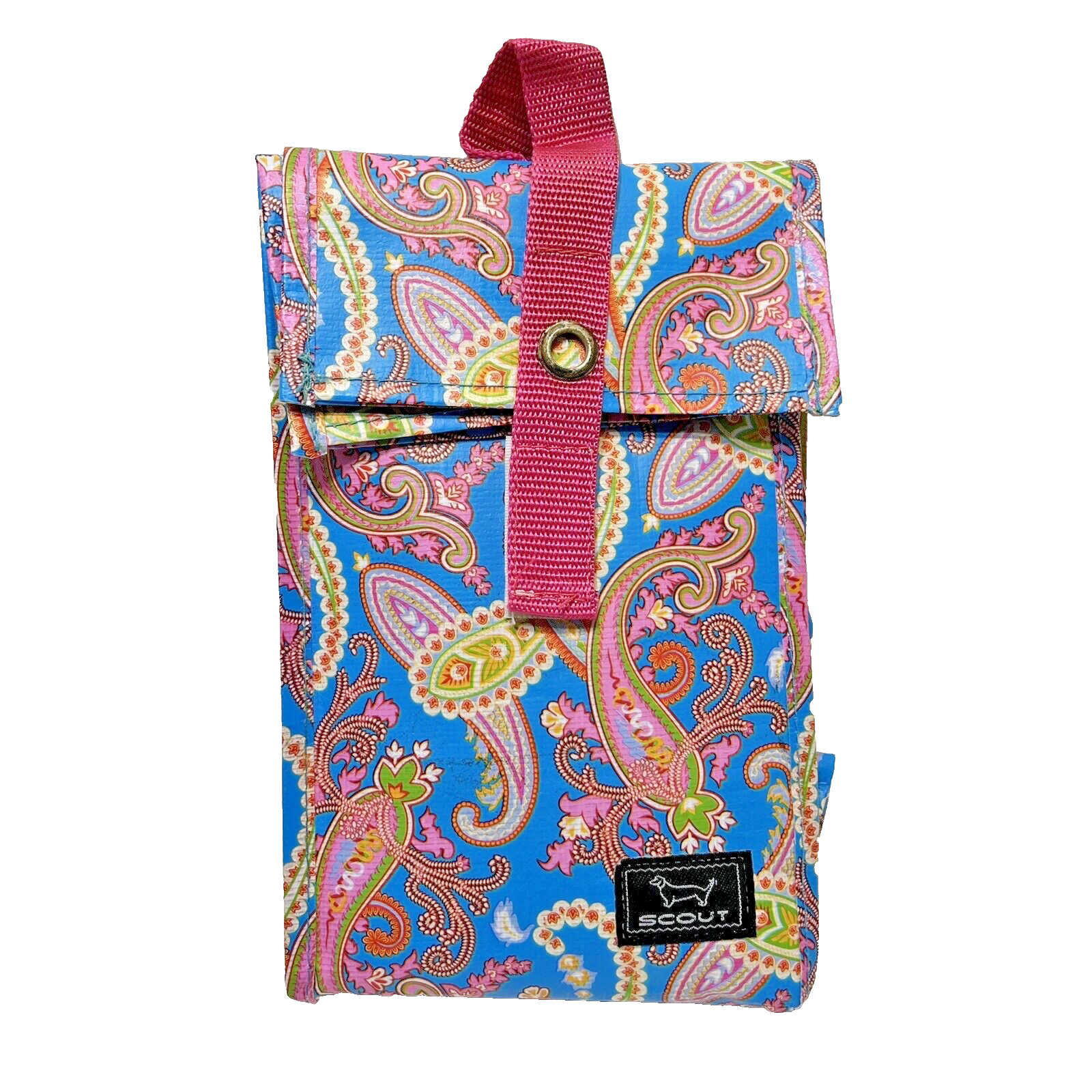 Sack Blue Pink Paisley Design 9.5 X 6 X 6"