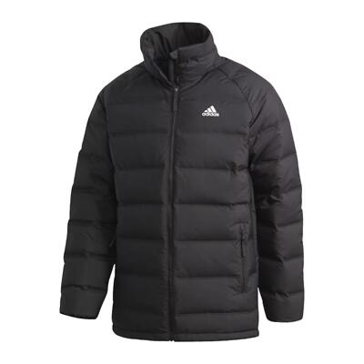 adidas MEN'S HELIONIC MID-LENGTH DOWN COAT PUFFER JACKET BLACK WARM WINTER NEW