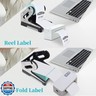 Vazioyar Shining Rhinestone Label Holder,Thermal Label Holder for Rolls and Fan-Fold Labels, Sticker Roll Holder Work with Desktop Label Printer, Label Stand Shipping Supplies for Home Office
