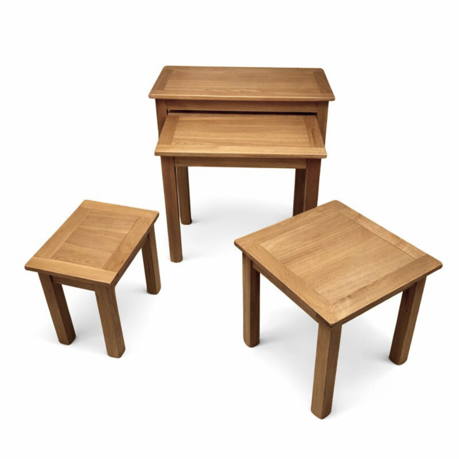 Oak Nesting Tables – Oakcroft Nest of 4 Tables Rustic Side End Tables