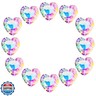 12pcs Colorful Crystal Heart Prism Suncatcher, Heart Prism Chandelier Drop Parts Window Sun Catcher Crystals Hanging Pendant, 27mm Rainbow Maker Wedding Decor