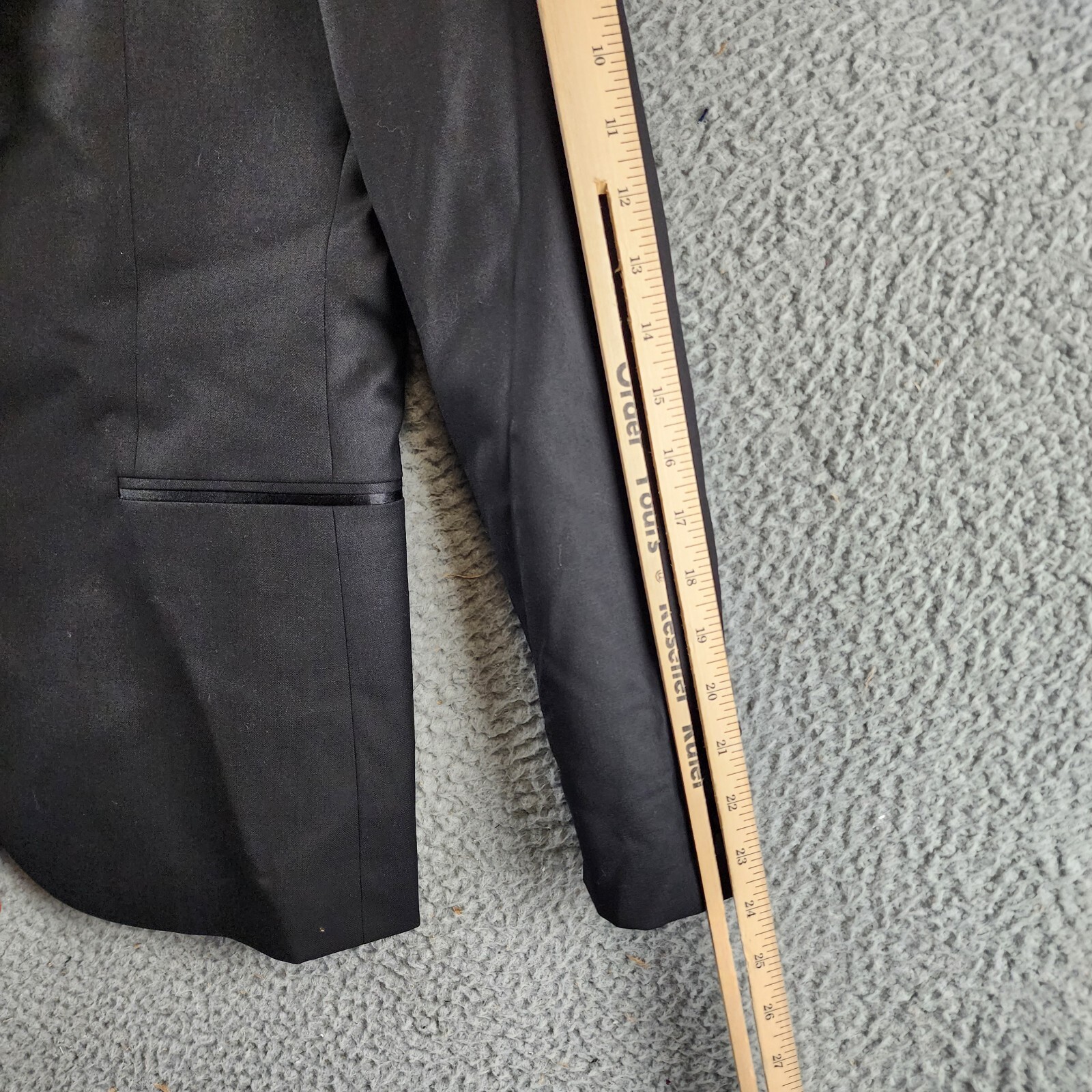 HUGO Astiane Slim Fit Tuxedo Jacket Men's 36S Black Virgin Wool Blend Peak Lapel - Picture 10 of 17