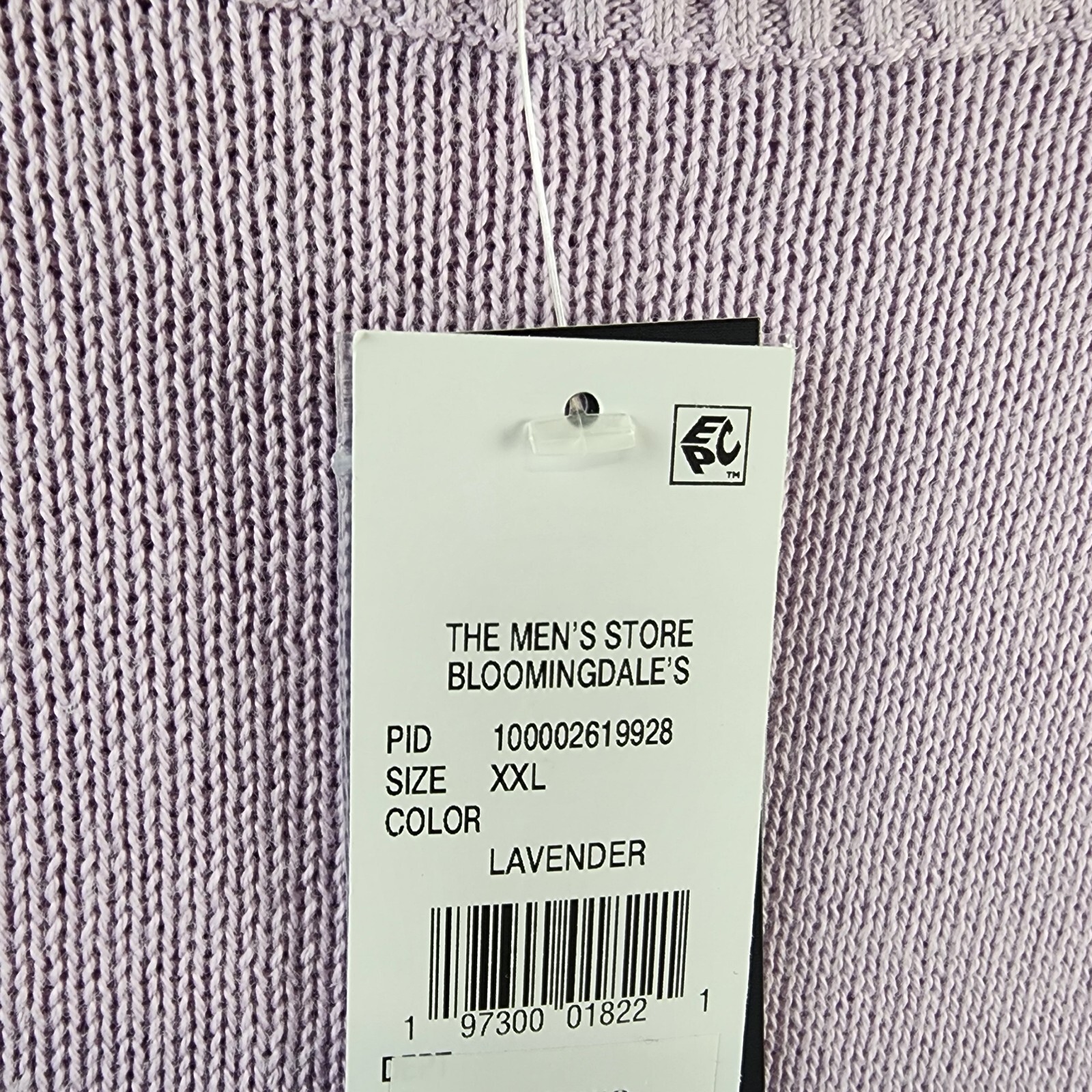 The Men's Store at Bloomingdale's Cotton Crewneck Sweater Men's XXL Lavender L/S - Picture 12 of 12