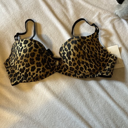 Ellen Tracy Push Up Bra Underwire Animal Print Cheetah 59733