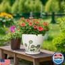 MPotTo Ceramic Plant Pot 10 Inch - Ceramic Planter for Indoor Outdoor Plants, Decorative Boho Round Planter with Drainage Hole and Saucer, Housewarming Gifts, Office Garden Home Decor, White