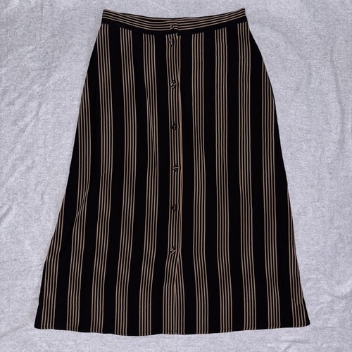 【I AM MARI】Raperi H-line Skirt Regular H&M Black Minimalist Stripe A-Line Slip Midi Skirt Size 4 | eBay