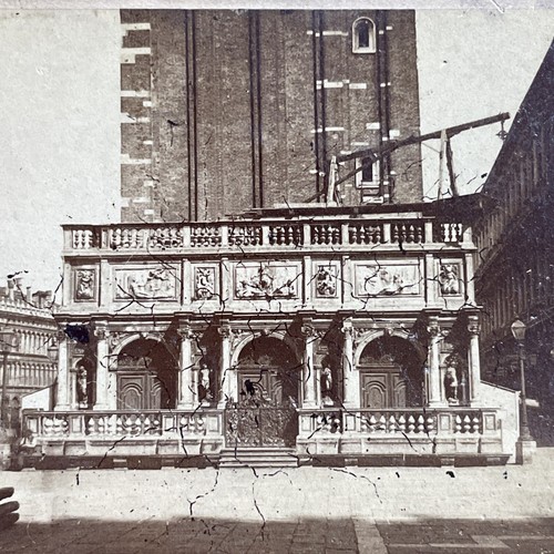 Antique 1880s Loggetta Del Sansovino Venice Italy Stereoview
