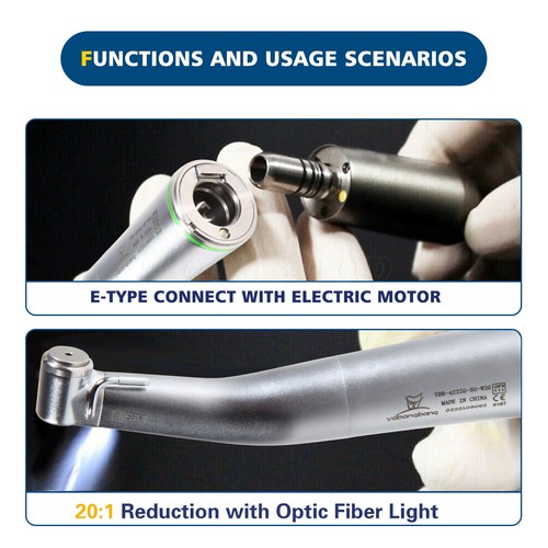 Dental 20:1 LED Fiber Optic Implant Contra Angle Handpiece SG20L Fit NSK Ti-Max