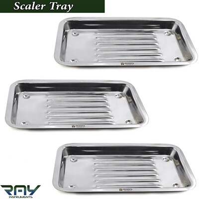 3Pcs Dental Instruments Scaler Tray Surgical Medical Dentistry Lab Instruments