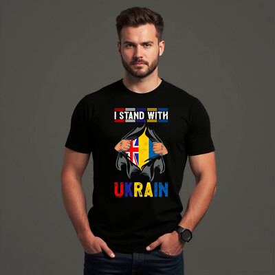 I Stand With Ukraine Uk Great Britian Flag Ukraine Retro Men's Support T-Shirt