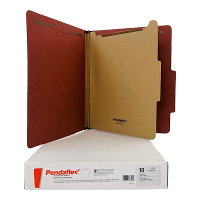 Pendaflex Pressboard Letter Classification Folders, 1-Divider, 2'' Exp., 10/Box