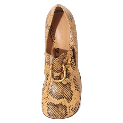 Pre-owned Bottega Veneta Python Leather Pattern Pumps In Brown