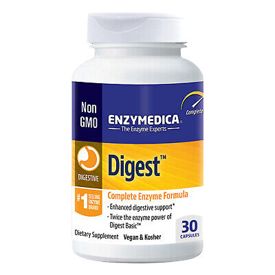 Enzymedica Digest 30 капсул, помощник пищеварения, энергетическая поддержка, веганский, кошерный