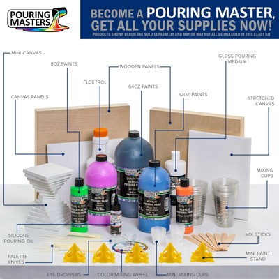 Pouring Masters Deep Brown Metallic Pearl 32oz Bottle Water-Based Acrylic Paint