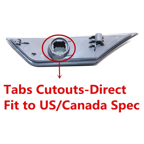 Smoked Side Marker Lamp Turn Signal Light W/ Led Bulbs fit Honda Civic 2016-2021