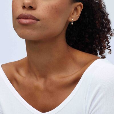 Pre-owned Welry 18mm Oval Hoop Earrings In 14k Yellow Gold