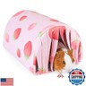 Glittme Guinea Pig Hideout with Curtain Guinea Pig Tunnel Soft Guinea Pig Bed with Cushion Suit for Guinea Pig Cage Washable Guinea Pig House for Guinea Pig, Hamster, Chinchilla, Bunny, Ferrets