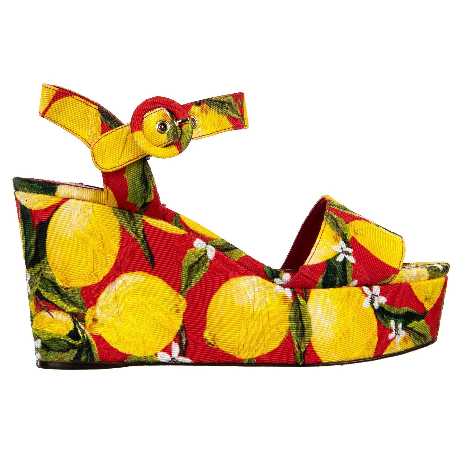 Dolce & Gabbana Босоножки Lemon Plateau Bianca Shoes Красный Желтый 07493