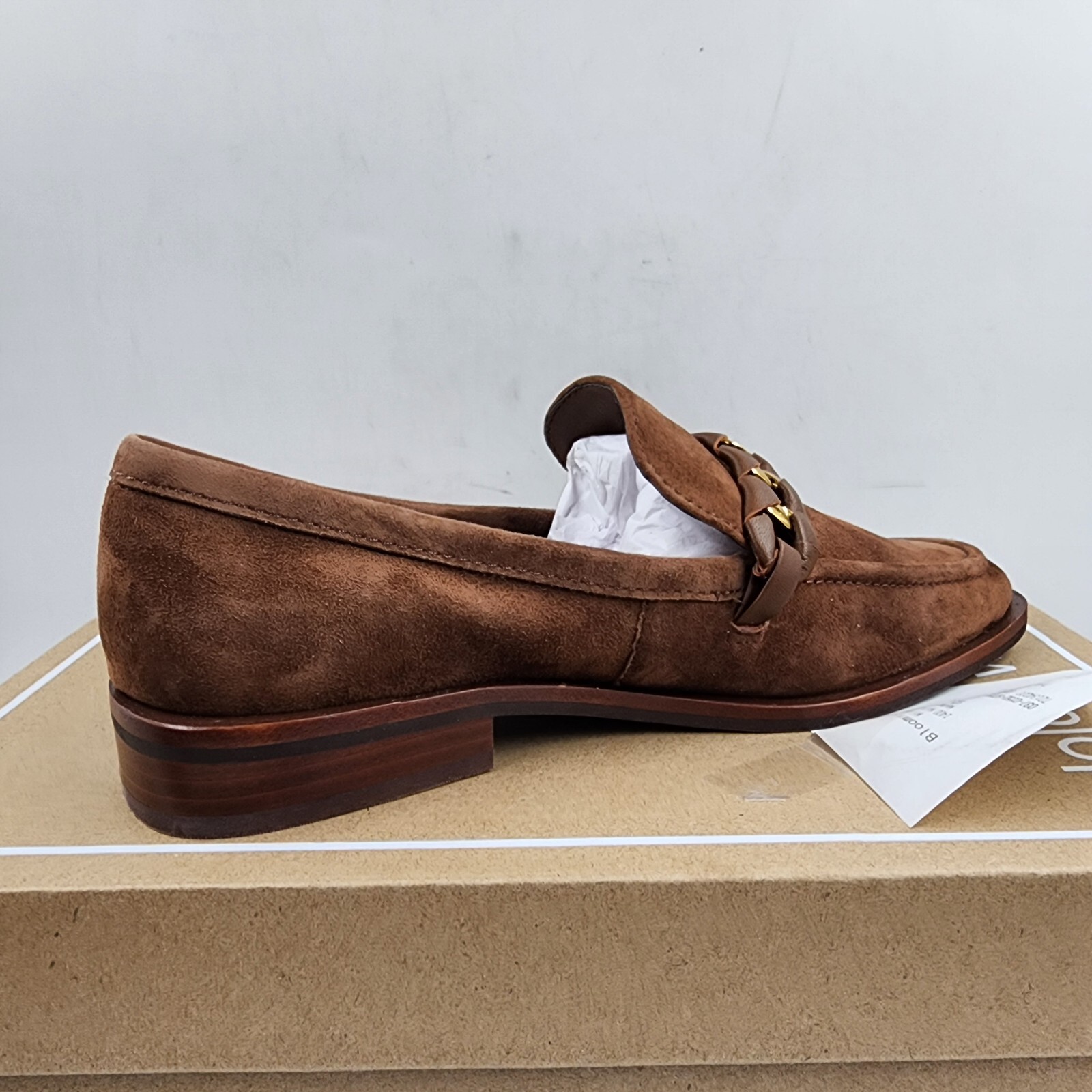 Dolce Vita Sallie Suede Chain Bit Loafers Women's 7.5 Brown Round Toe Slip On - Picture 12 of 18