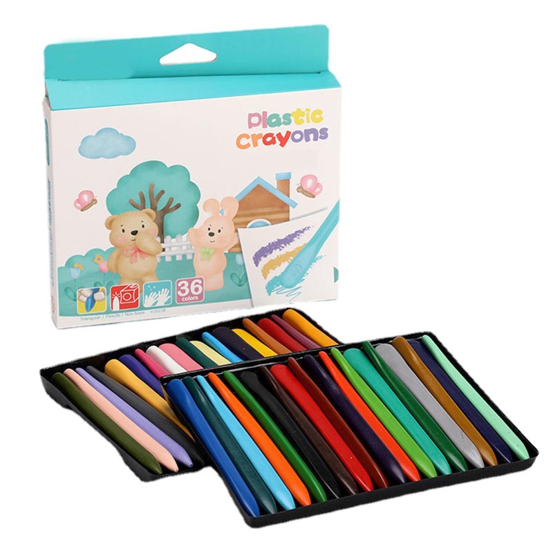 Triangle Crayons Kids, Drawing Painting for Set Colored Oil Organic Paint