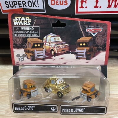 NEW Disney Pixar Cars Star Wars Luigi  as C-3PO & Pitties as Jawas