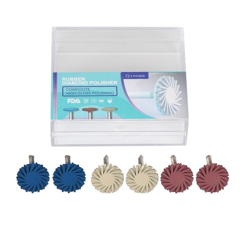 6Pcs/pk Dental Composite Polishing Disc Spiral Finishing Polisher Brush RA Burs