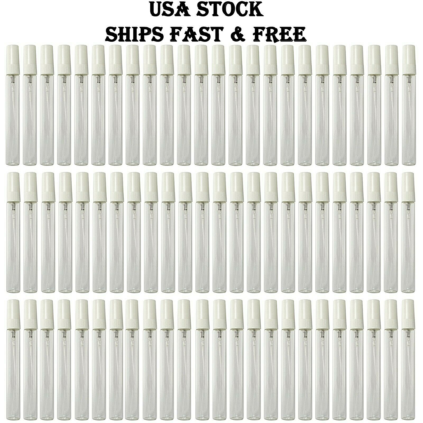 10ml 0.33oz empty perfume tall clear glass spray bottles white atomizer