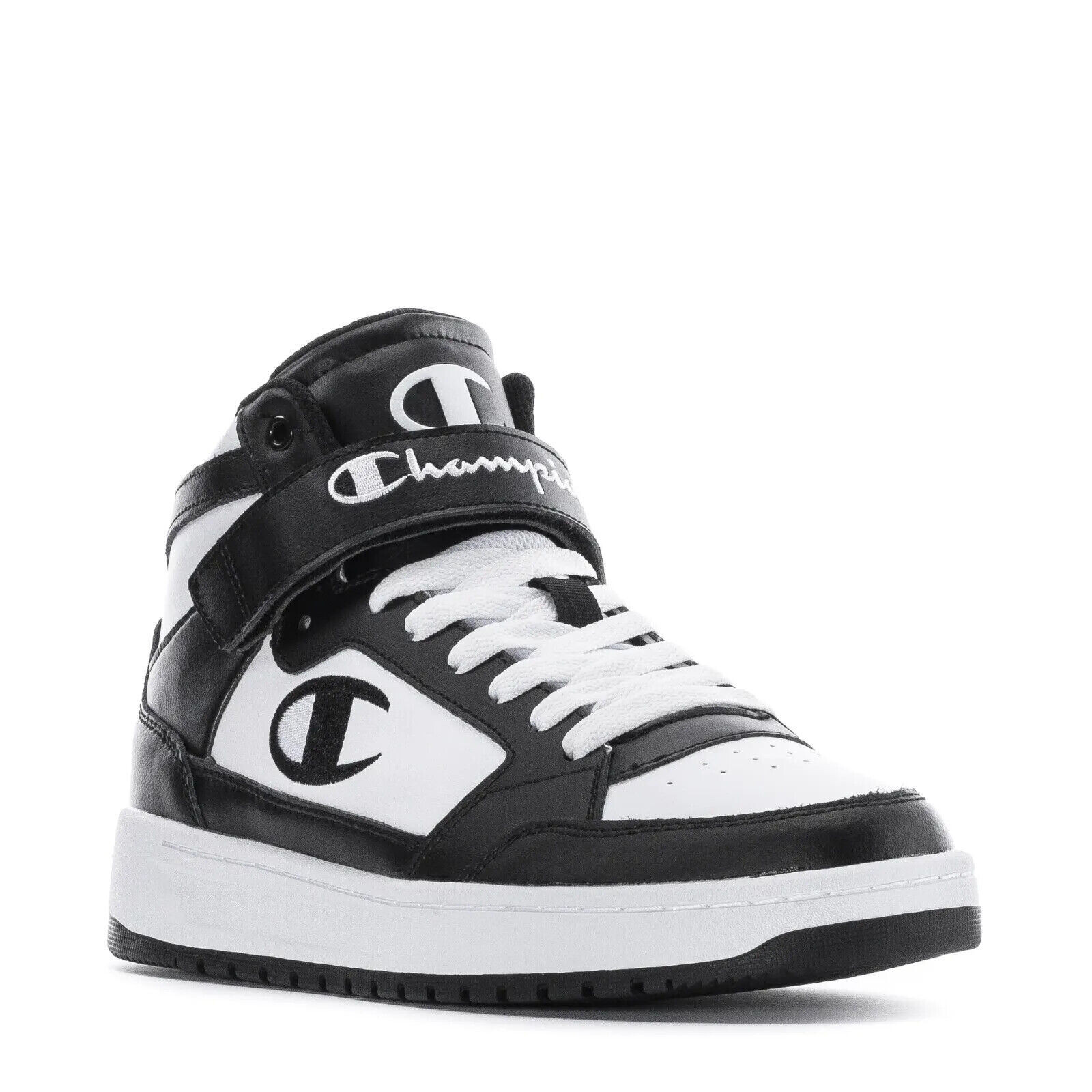 black and white high top shoes
