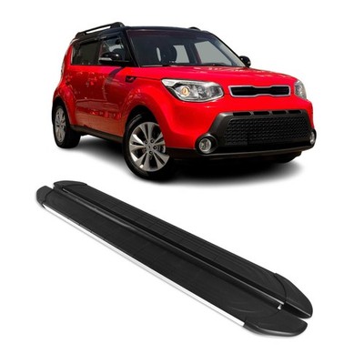 Side Step Running Boards Nerf Bars for Kia Soul 2014-2019 Black Silver 2Pcs