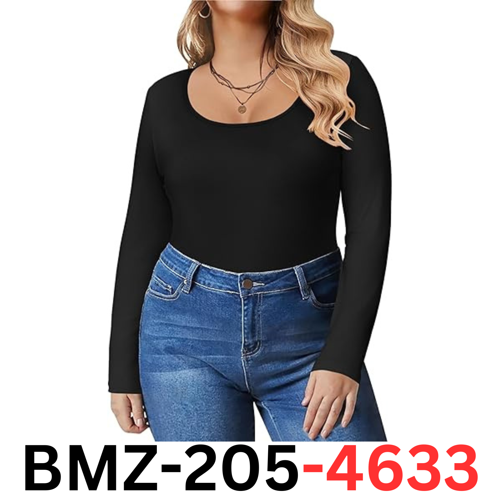 IN'VOLAND Women's Plus Size Crew Neck Long Sleeve Slim Fit Base Layer Tshirt 26W
