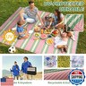 Lahome Striped Outdoor Plastic Straw Rug, Reversible Outdoor Rug Waterproof 9x12 Rugs for Patio, RV Camping Rug Picnic Mat Outside Large Carpet for Beach Deck Backyard Balcony(Pink/Green,9'x 12')