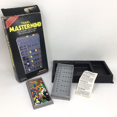Travel Mastermind 1988 Pressman Game To Go Break the Hidden Code Mini Strategy