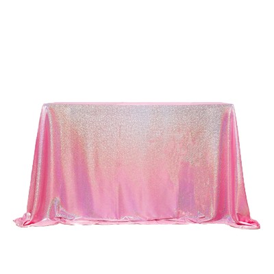 Holographic Tablecloth Shiny Pink 55"x55" Square Glitter Table Cover Iridesce...
