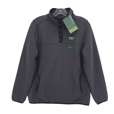 NWT LL BEAN AirLight 1/4 Snap Pullover Midnight Black Charcoal Women's SMALL