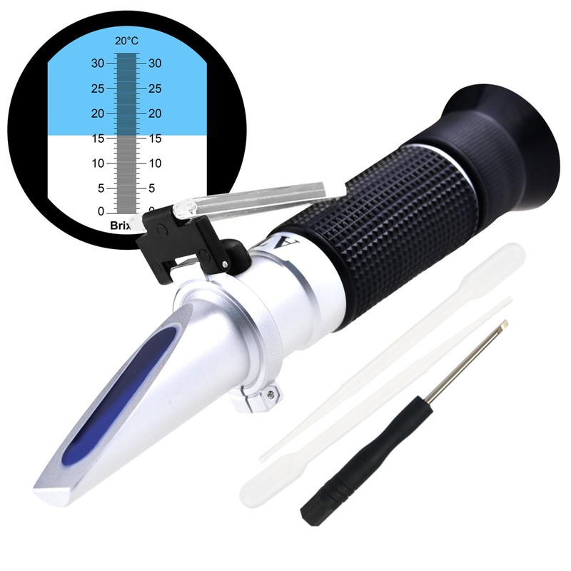Handheld Brix Refractometer 032 ATC Sugar Solution Content Homebrew