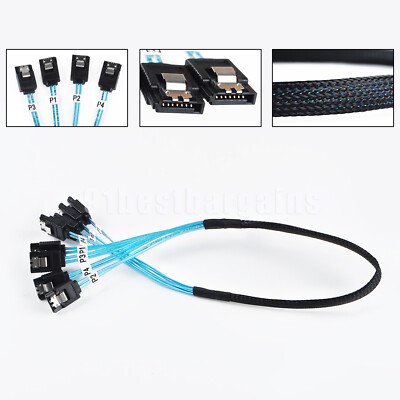 4 SATA 3.0 7 pin Computer Host Data Cable 6Gbps 4 Ports Group Server 0.5m