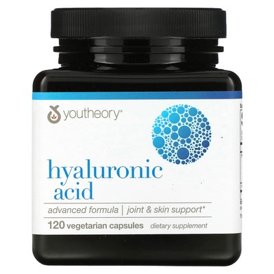 Youtheory Hyaluronic Acid Advanced Formula 120 таблеток без молочных продуктов, без глютена,