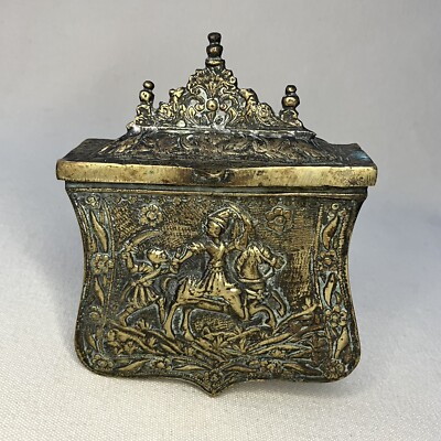 Antique Ottoman Turkish Middle Eastern Brass Palaska Gun Powder Belt Box Fighter