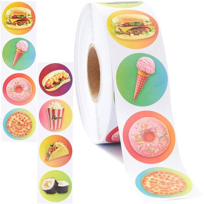 Blue Panda (1000 Count) Fast Food Sticker Roll for DIY Arts Crafts, 1.5 Inches