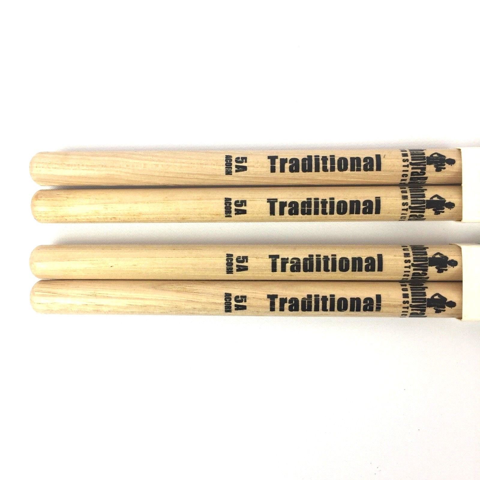 Johnny Rabb Traditional Drumsticks 5A Acorn 2 Pair From Original Manufacturers