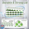 ChefAide Ice Cube Tray with Lid, 4 Packs 56 Cubes Durable Stackable Ice Cube Trays for Freezer with Removable Lids, Easy-Release Plastic and Silicone Ice Tray for Cocktail, Coffee