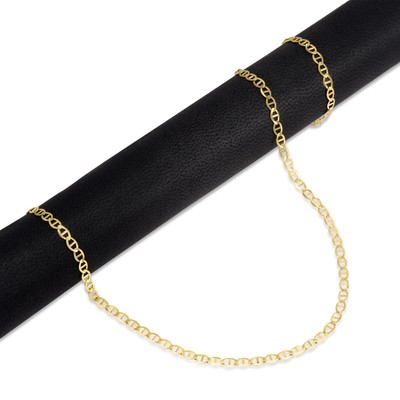 Pre-owned Nuragold 10k Yellow Gold Solid Womens 3mm Mariner Anchor Flat Link Chain Necklace 18"