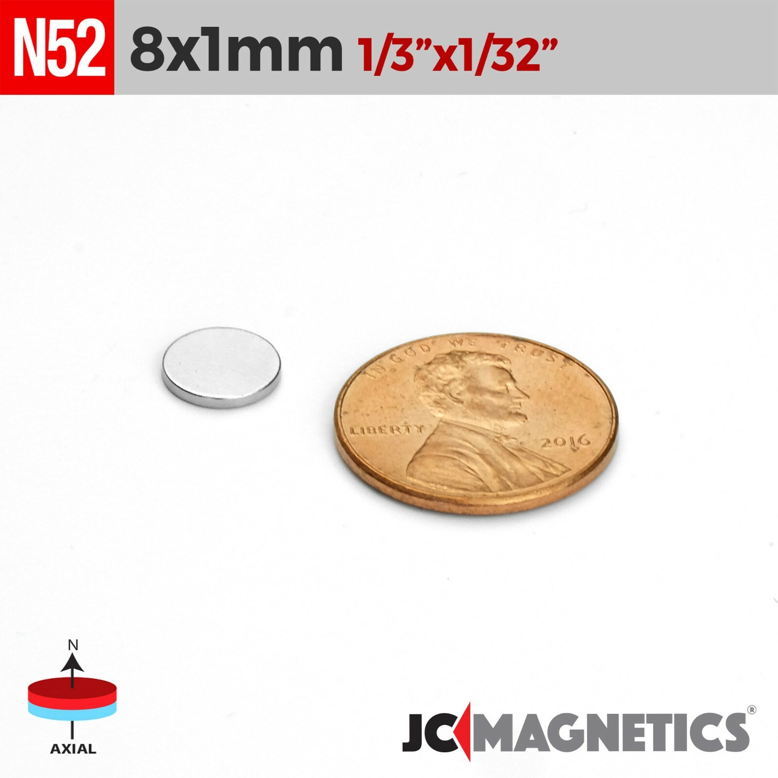 8mm x 1mm 5/16"x1/32 N52 Super Strong Disc Rare Earth Neodymium Magnets 8x1mm
